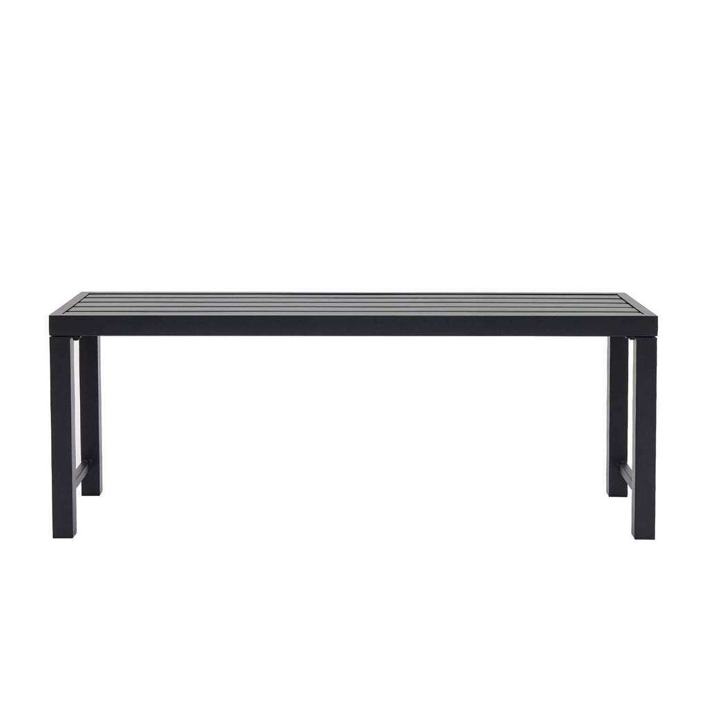 Black Metal Backless Outdoor Bench S293226