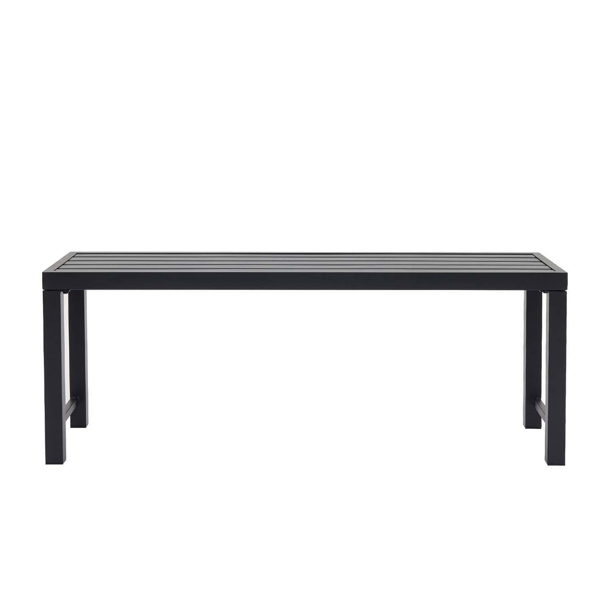 Black Metal Backless Outdoor Bench S293226