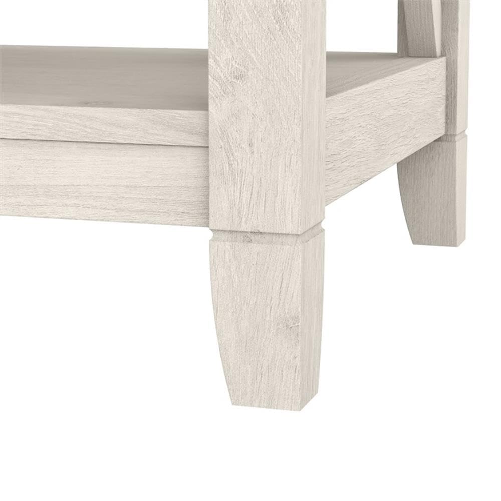 Linen White Oak Console Table with Drawers and Shelves D883143