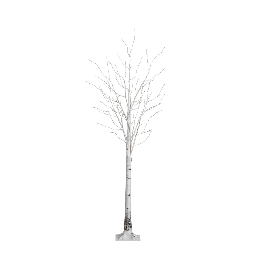7-FT Pre-lit Artificial White Birch Tree with LED Lights P7446
