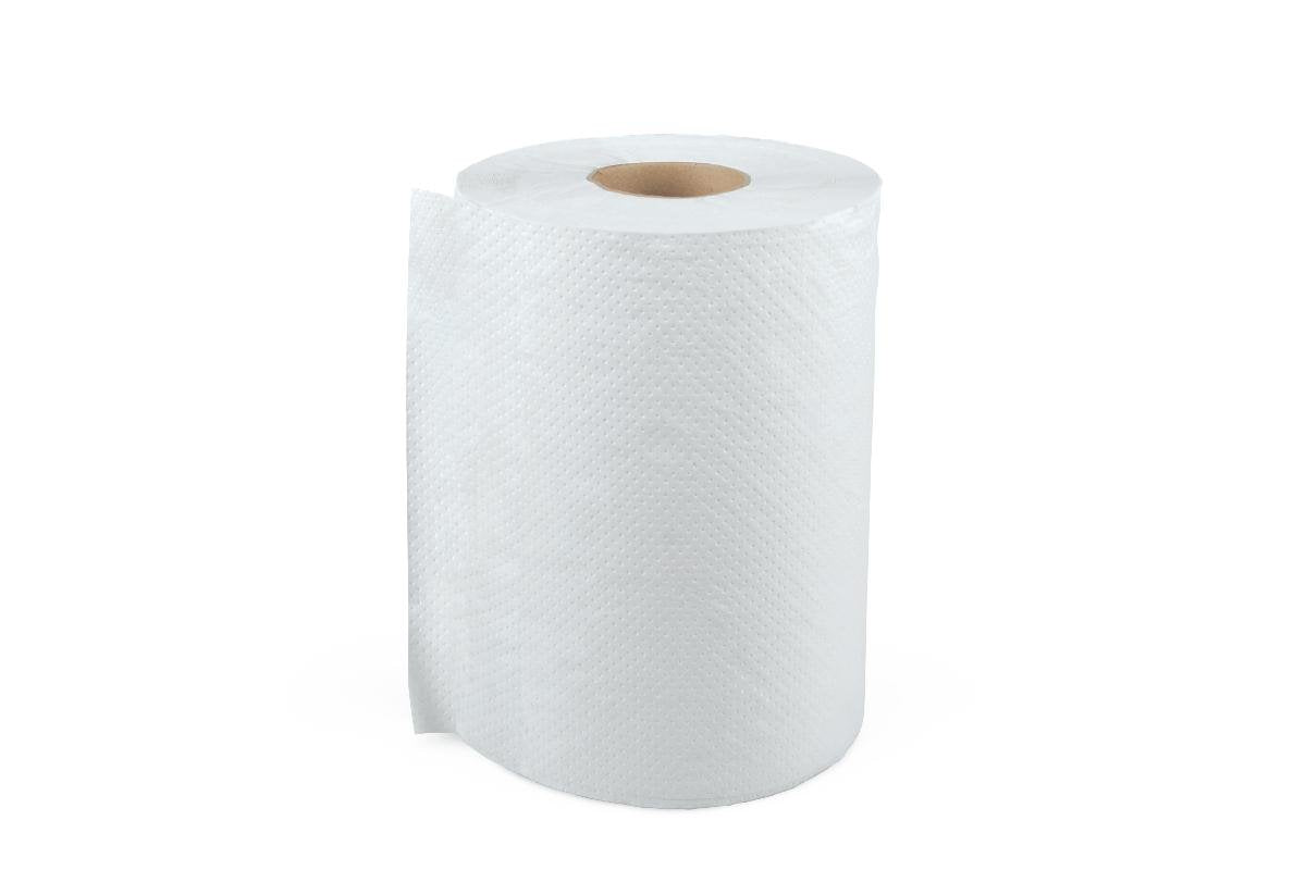 White Paper Towel Rolls, 10" x 800', Pack of 6 E547934
