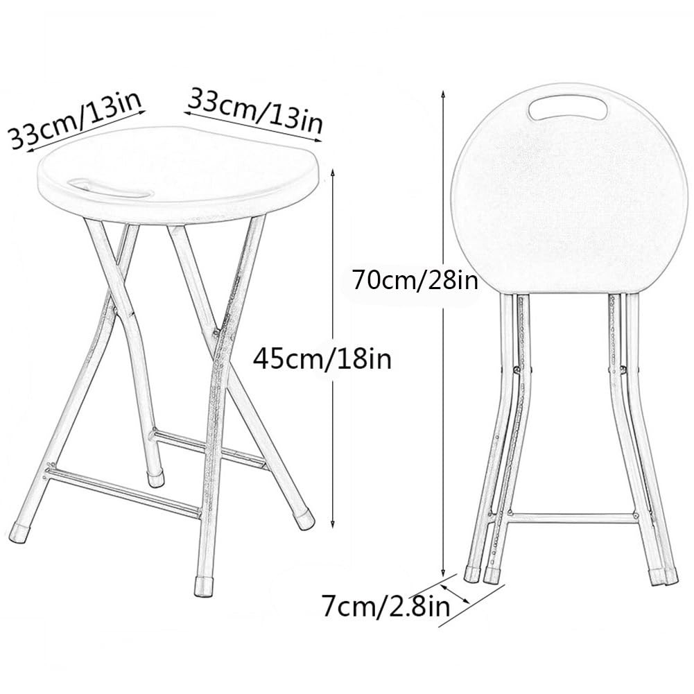 18 Inch Black Portable Folding Chair with Handle L831585