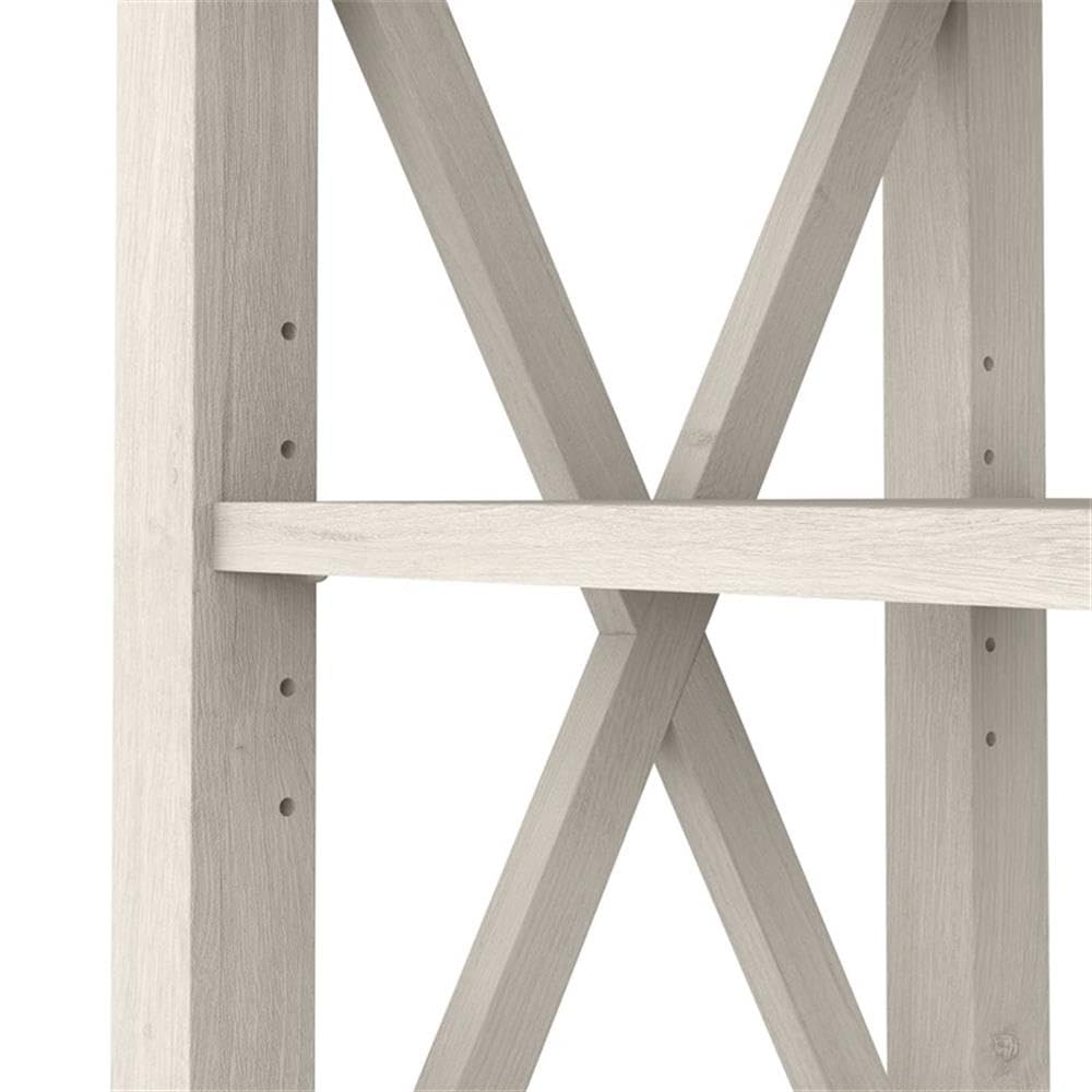 Linen White Oak Console Table with Drawers and Shelves D883143