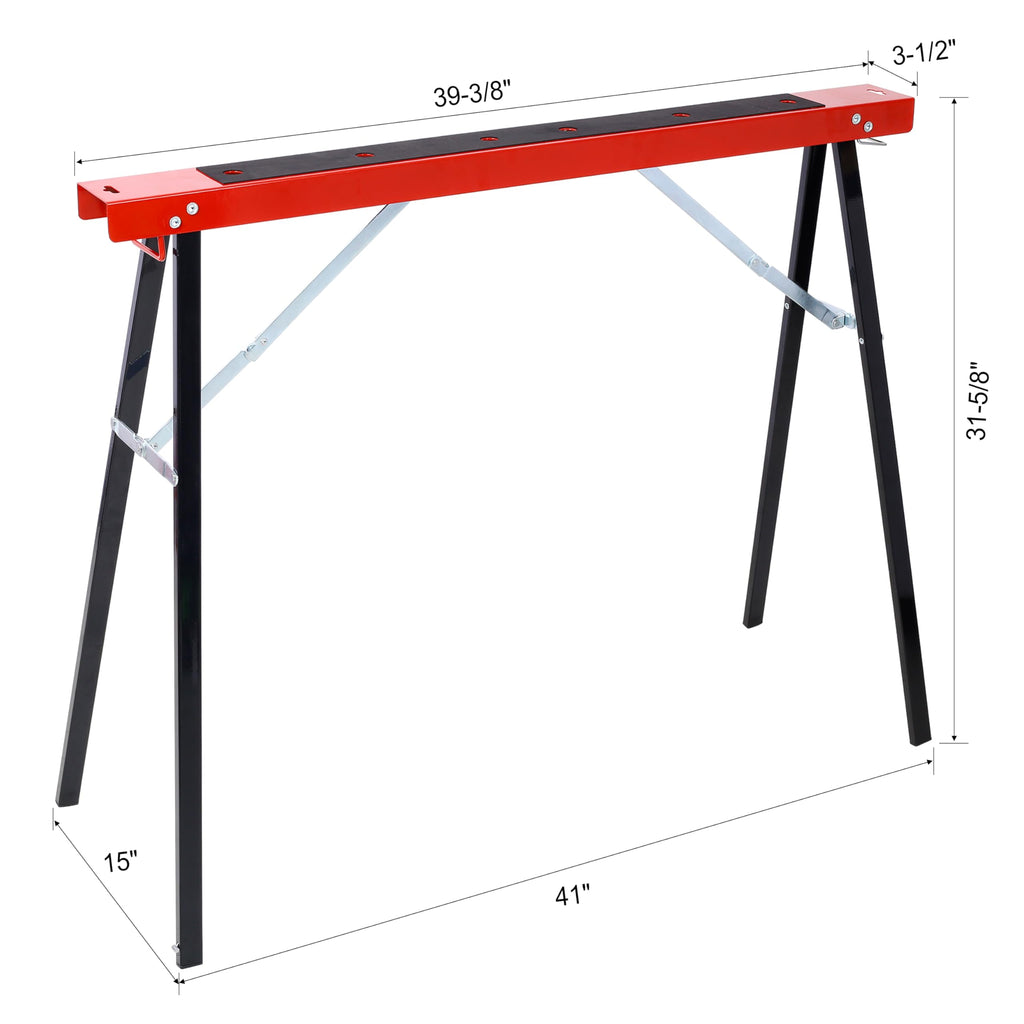Black and Yellow Steel Folding Sawhorse Set 2-Pack F6171