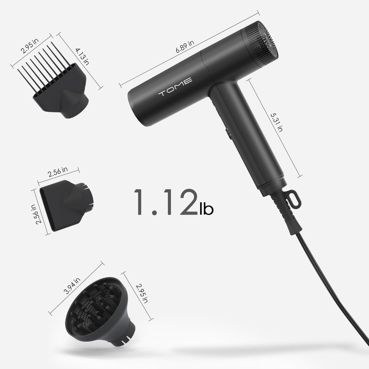 1875W Ionic Hair Dryer with 3 Attachments N578608