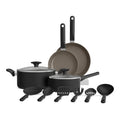 12 Piece Ceramic Nonstick Cookware Set Black F278842