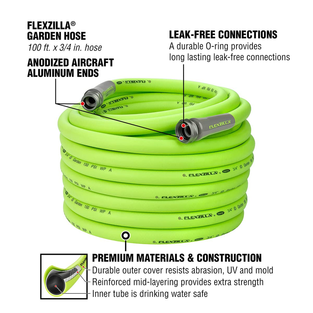 Garden Hose 3/4 in. x 100 ft. Lightweight All-Weather Water Hose Q683019