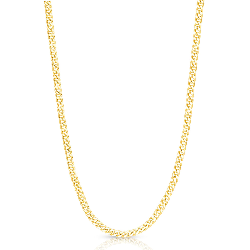 14k Gold Hollow Cuban Link Chain Necklace P460188