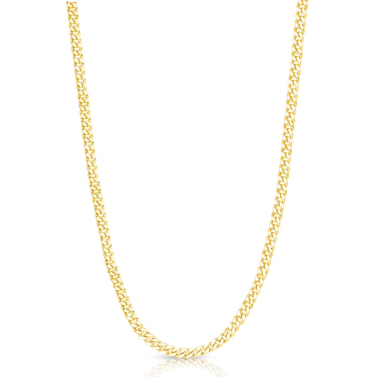 14k Gold Hollow Cuban Link Chain Necklace P460188