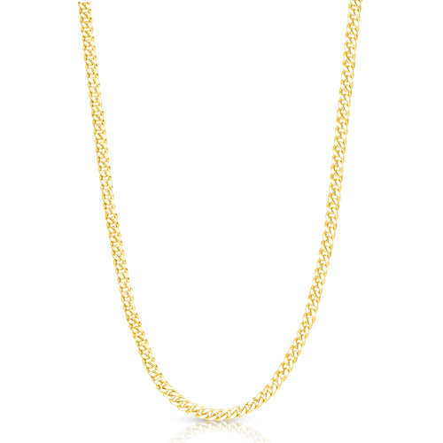 14k Gold Hollow Cuban Link Chain Necklace P460188