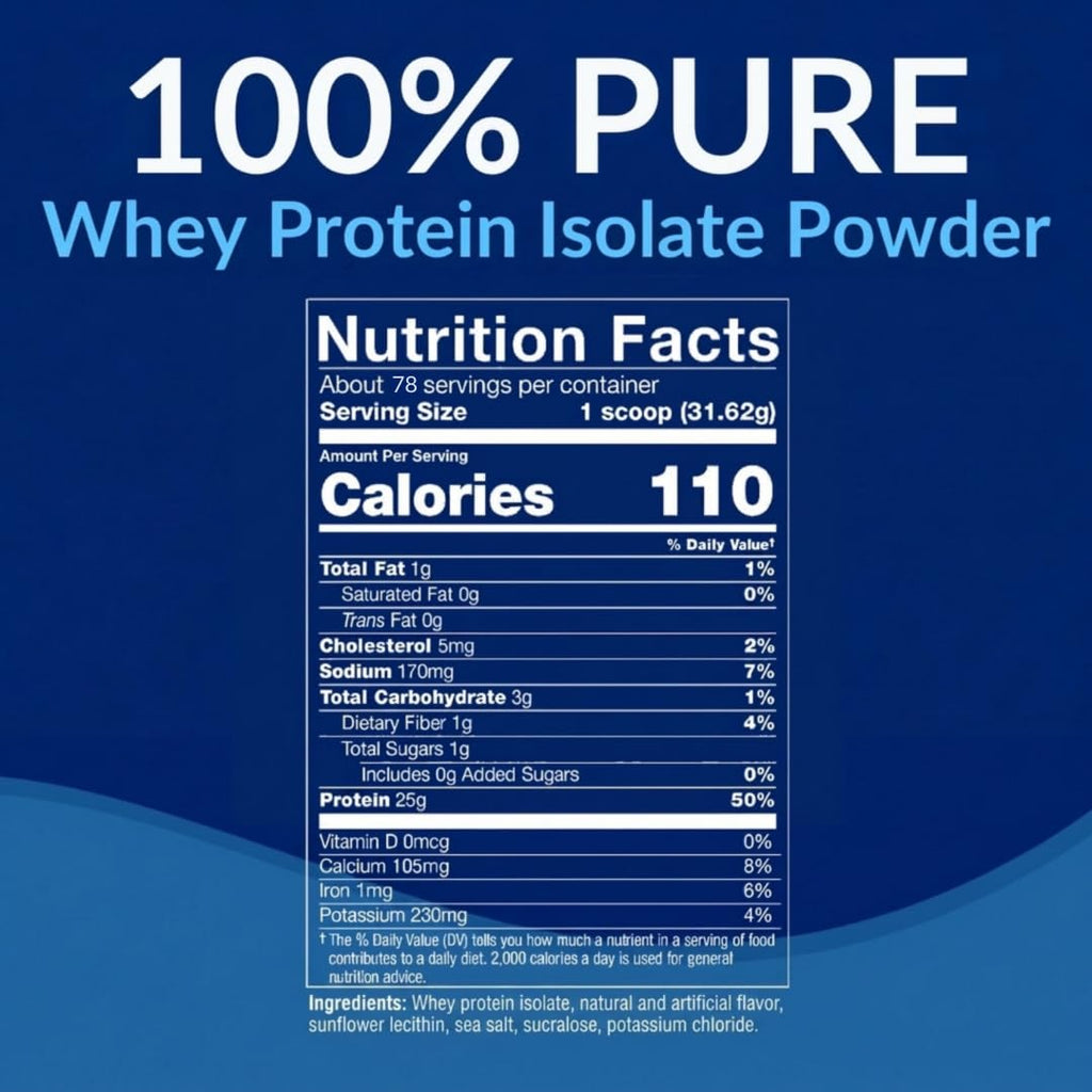 Whey Protein Isolate Powder, French Vanilla, 5 lb P47316