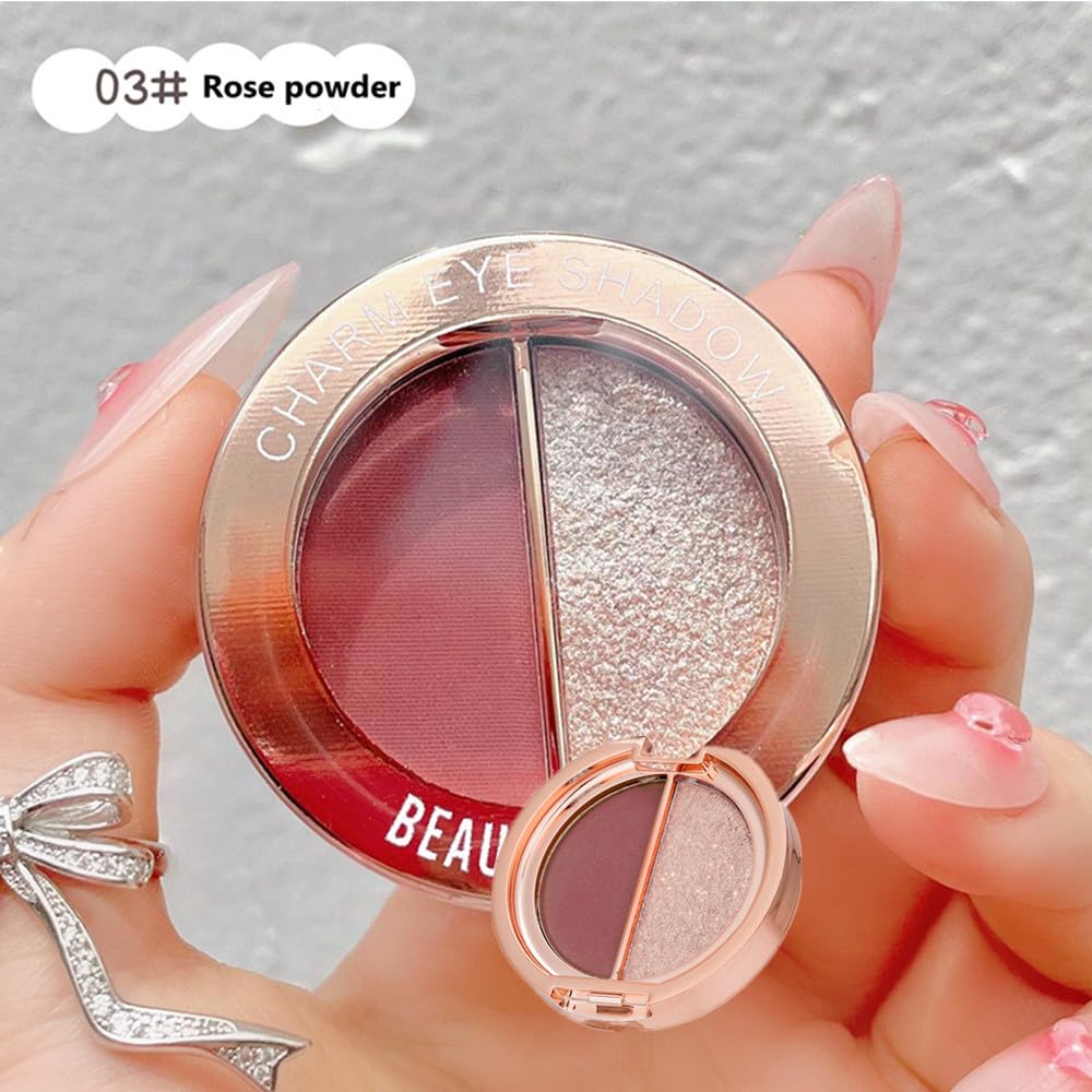 Double Color Matte Shimmer Metal Eye Shadow Powder E671