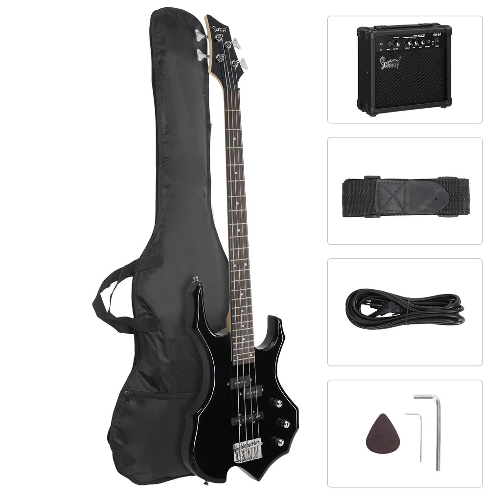 Electric Bass Guitar 4 Strings Black I93088