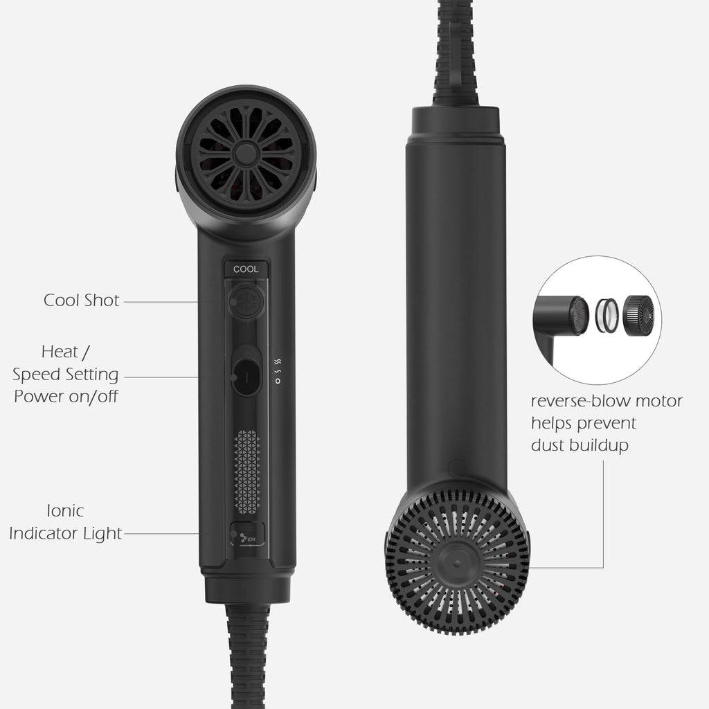 1875W Ionic Hair Dryer with 3 Attachments N578608