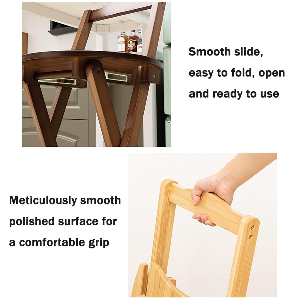 Bamboo Folding Stool with Backrest I981529