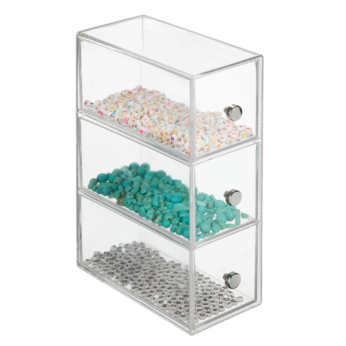 Clear 3 Drawer Plastic Stackable Desktop Organizer, 2 Pack H119806