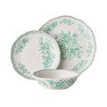 12-Piece Green Stoneware Dinnerware Set P9844