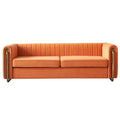 Orange Velvet 3 Seat Sofa X3410