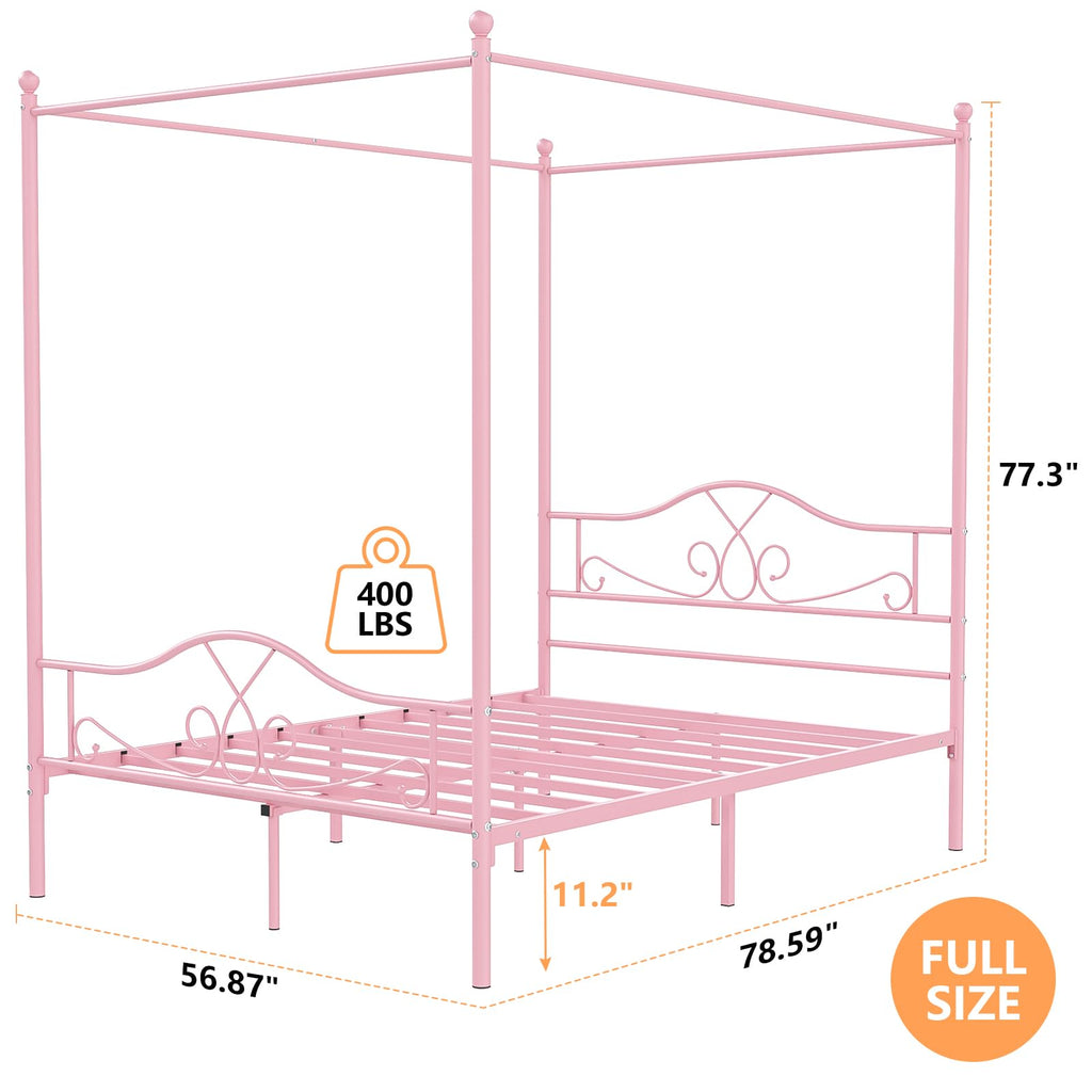 Full Size Canopy Bed Frame with 4 Posters B85029
