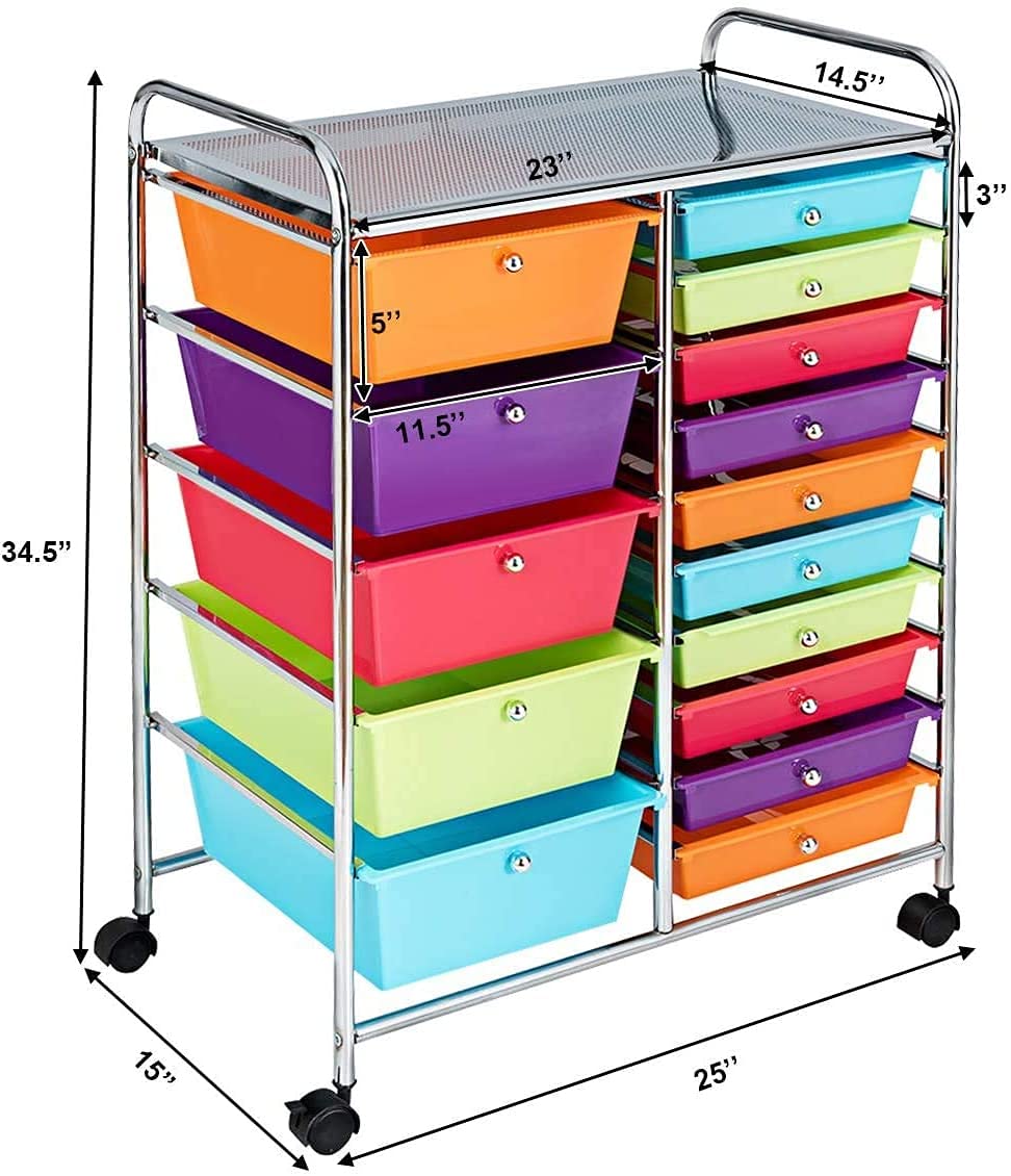 15 Drawer Rolling Storage Cart W2105