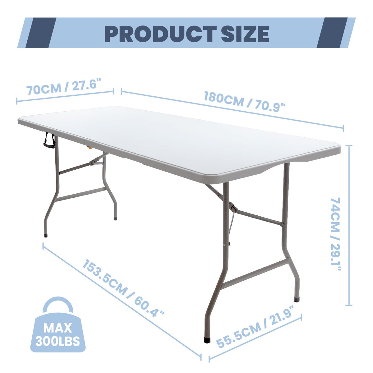 6FT Folding Picnic Table with Tablecloth E1365