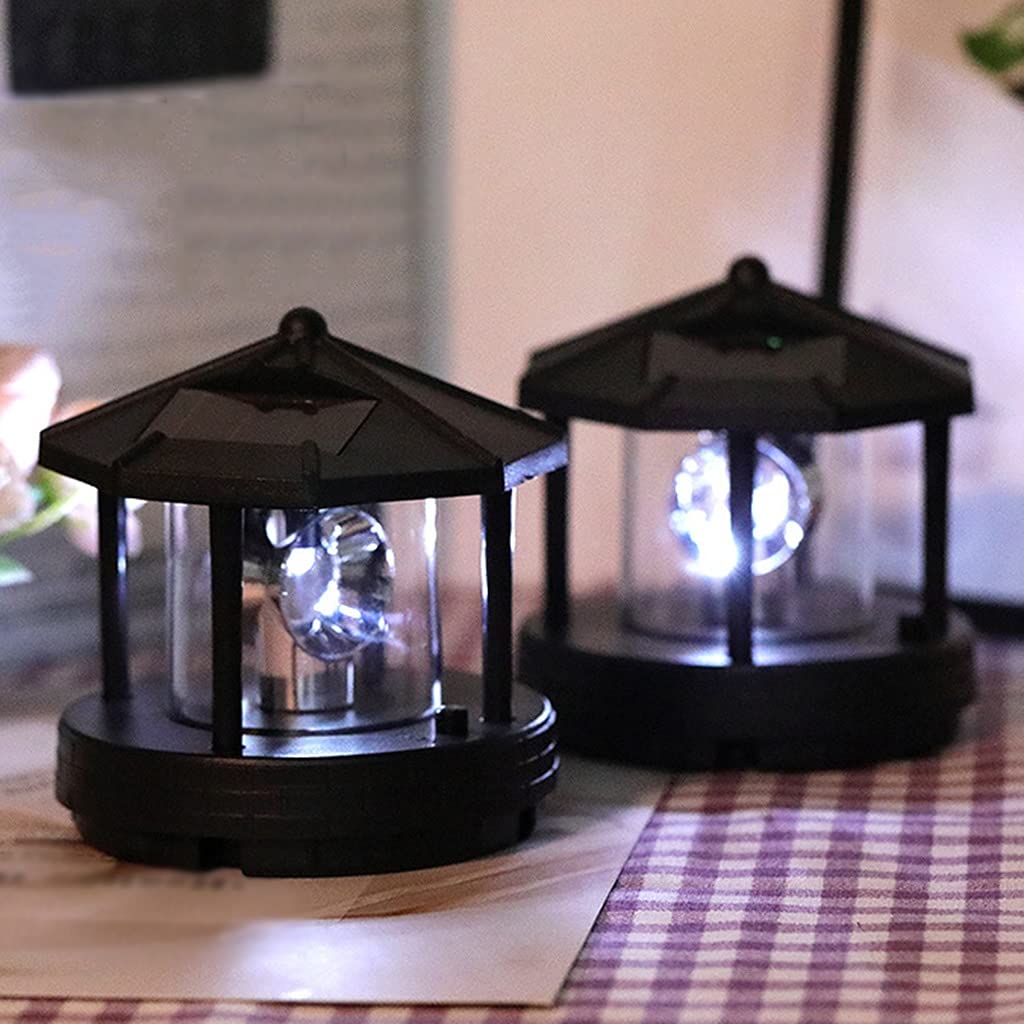 2 Pieces Solar Powered Lighthouse Shape Light P910