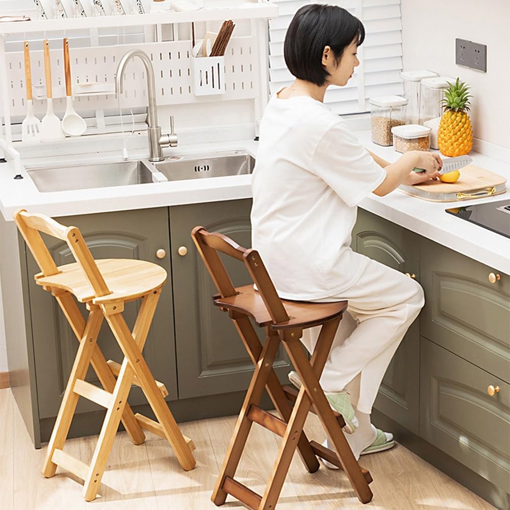 Bamboo Folding Stool with Backrest I981529