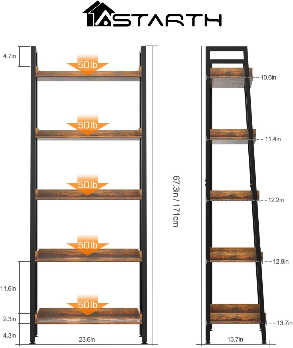 5-Tier 67 Inch Tall Ladder Shelf T556638