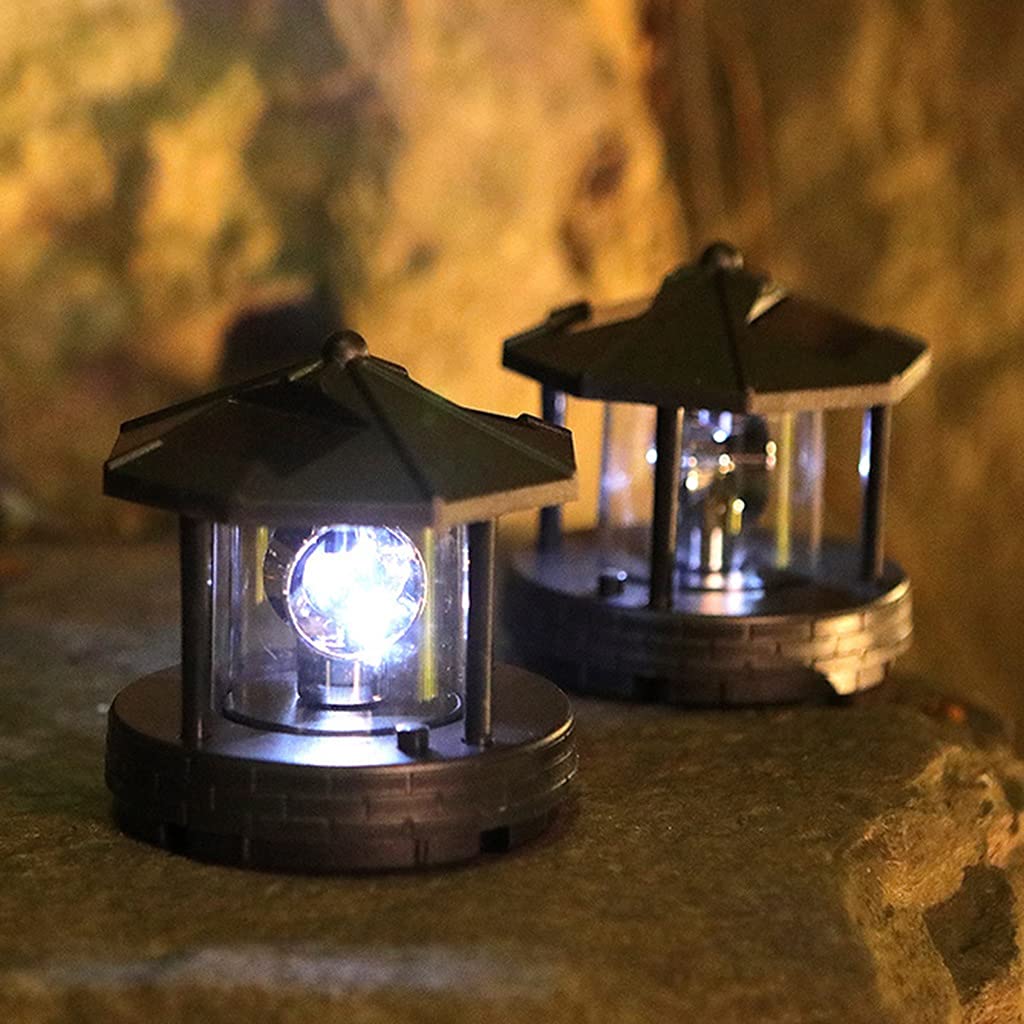 2 Pieces Solar Powered Lighthouse Shape Light P910