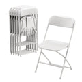 6 Pack White Plastic Folding Chair with Steel Frame L199270