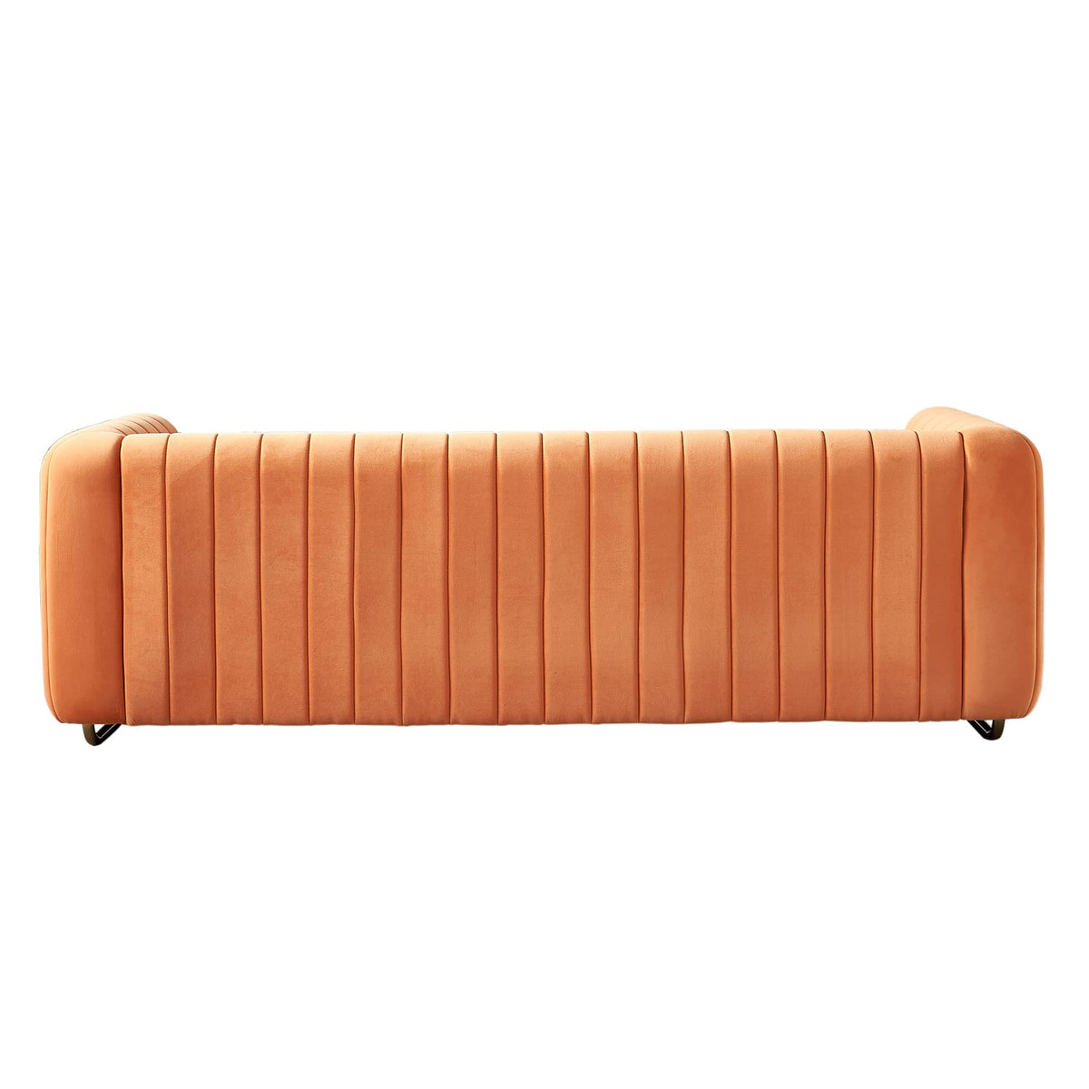Orange Velvet 3 Seat Sofa X3410