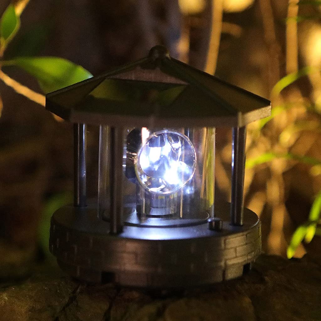 2 Pieces Solar Powered Lighthouse Shape Light P910