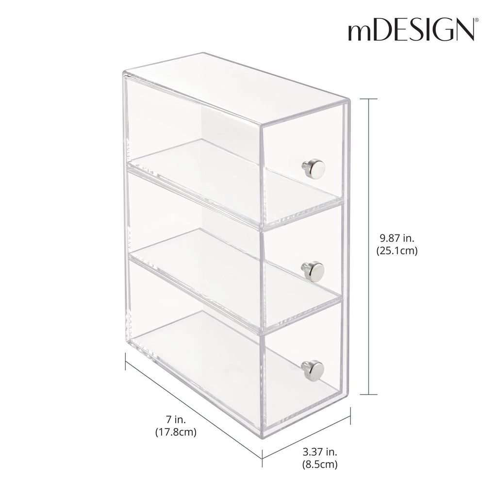 Clear 3 Drawer Plastic Stackable Desktop Organizer, 2 Pack H119806