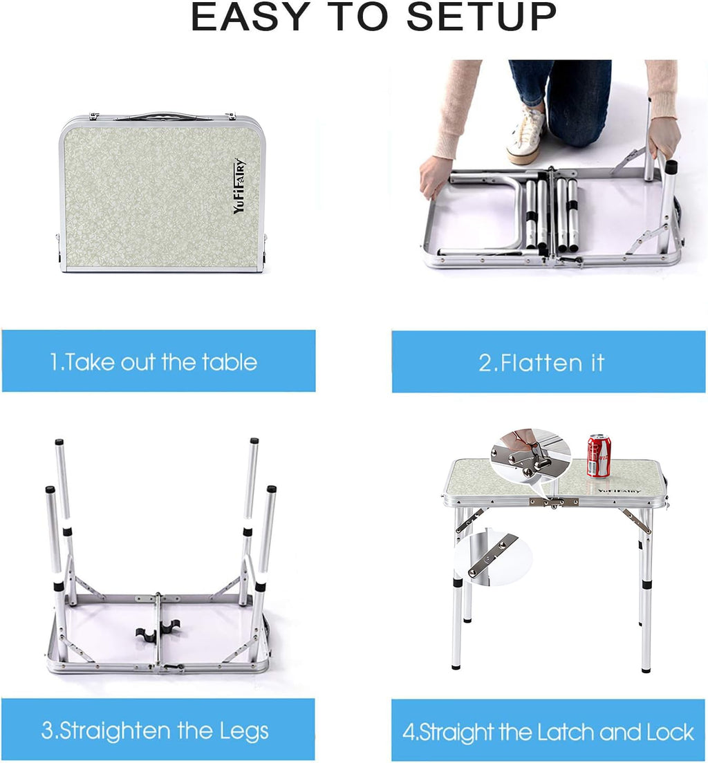 Adjustable Height Small Folding Camp Table K796