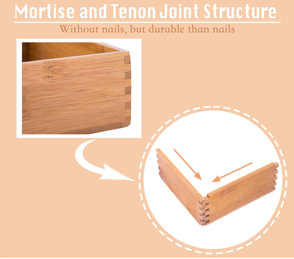 Bamboo Organizer Storage Boxes 4"*4" M525