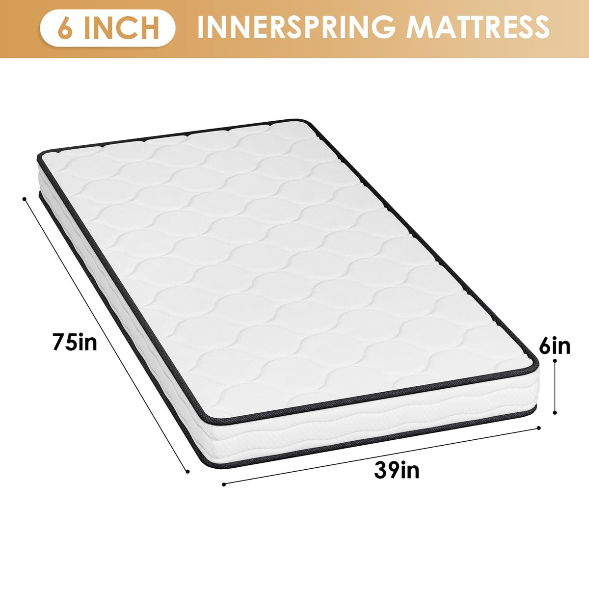 6 Inch Twin Medium Firm Hybrid Mattress Q251793