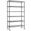 6 Tier Steel Wire Shelving Unit with Wheels D9469