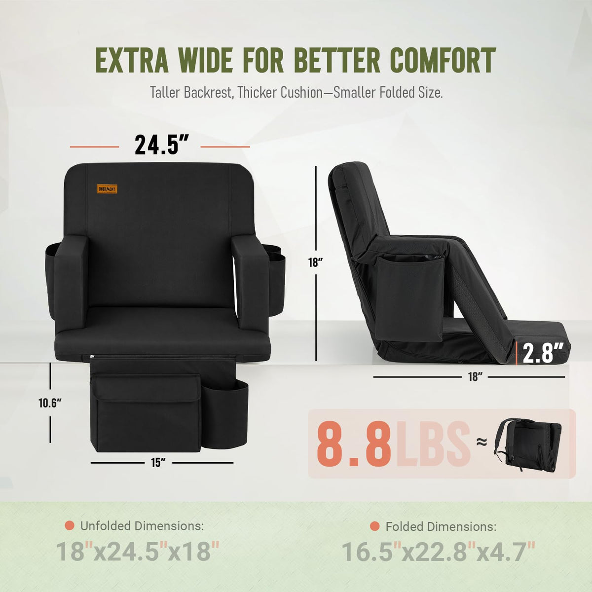 Stadium Seat with Back Support and Armrests Q223