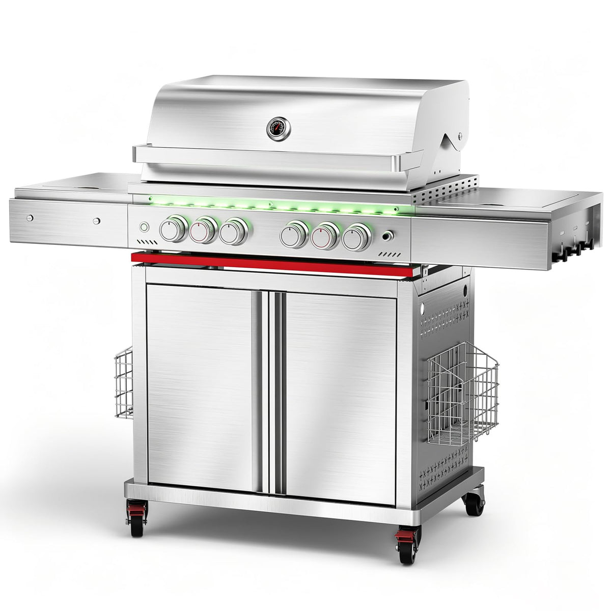 Heavy-duty SUS304 Stainless Steel 6-Burner Propane Gas Grill N786