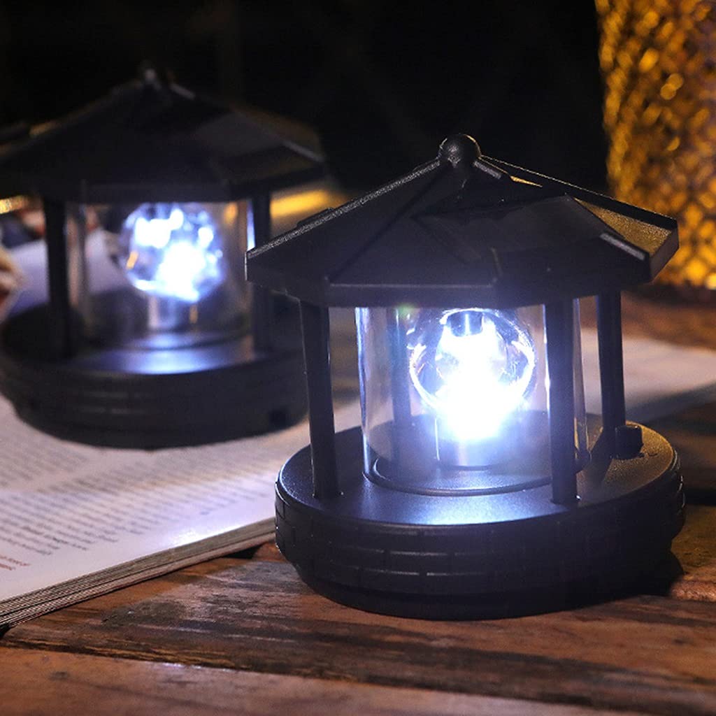 2 Pieces Solar Powered Lighthouse Shape Light P910