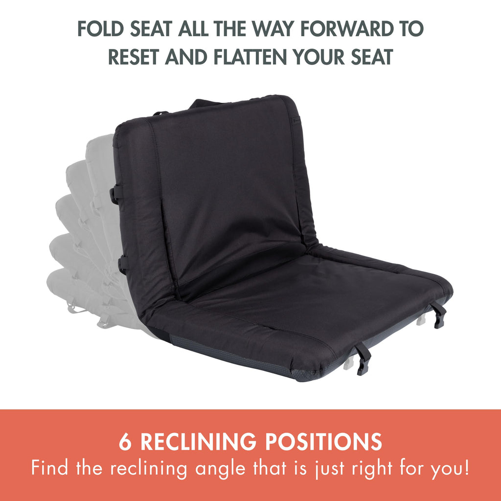 Portable Reclining Stadium Seat with Back Support, Black L783