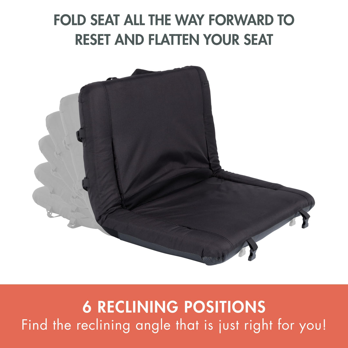 Portable Reclining Stadium Seat with Back Support, Black L783