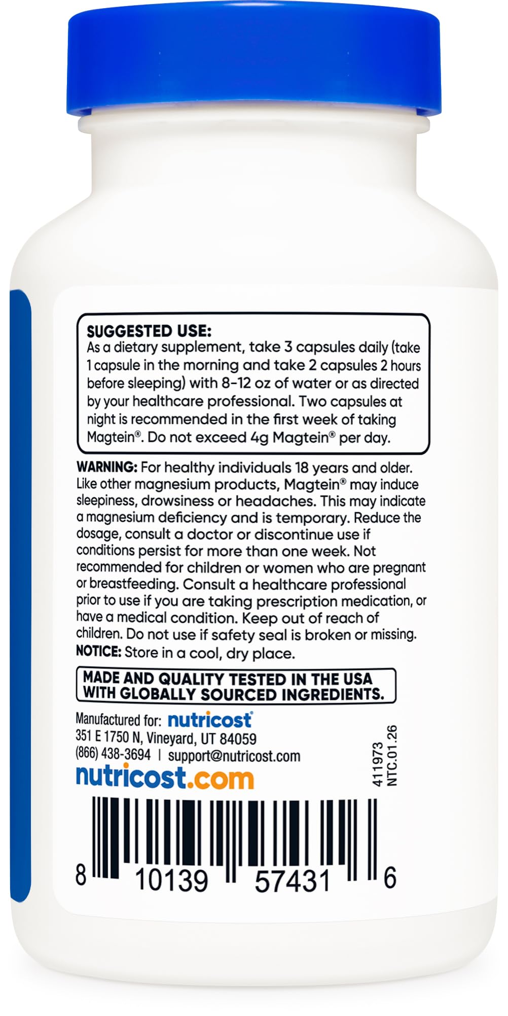 Magnesium L-Threonate 2,000mg 90 Capsules V33467