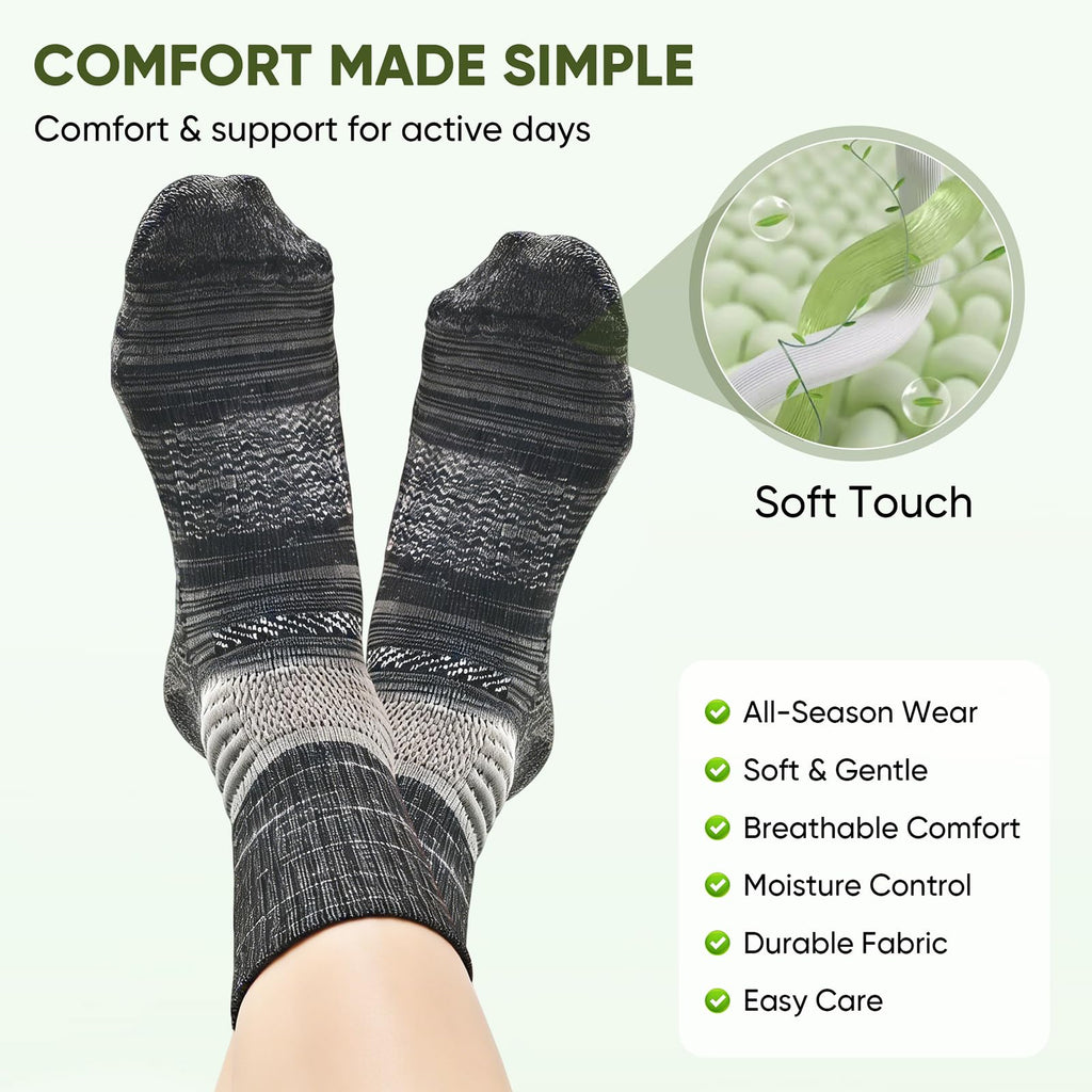 Compression Ankle Support Crew Socks 3 Pairs I456