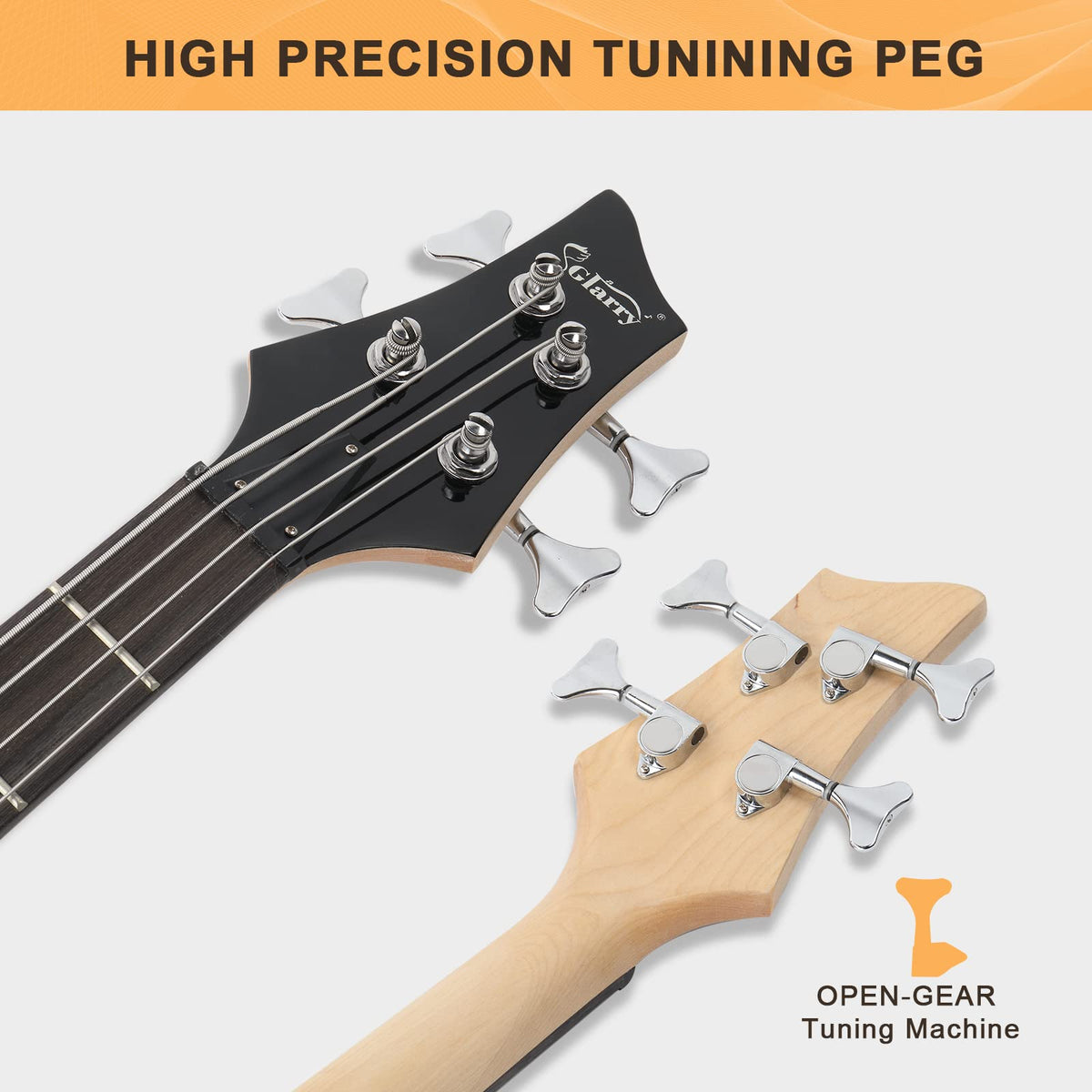 Electric Bass Guitar 4 Strings Black I93088