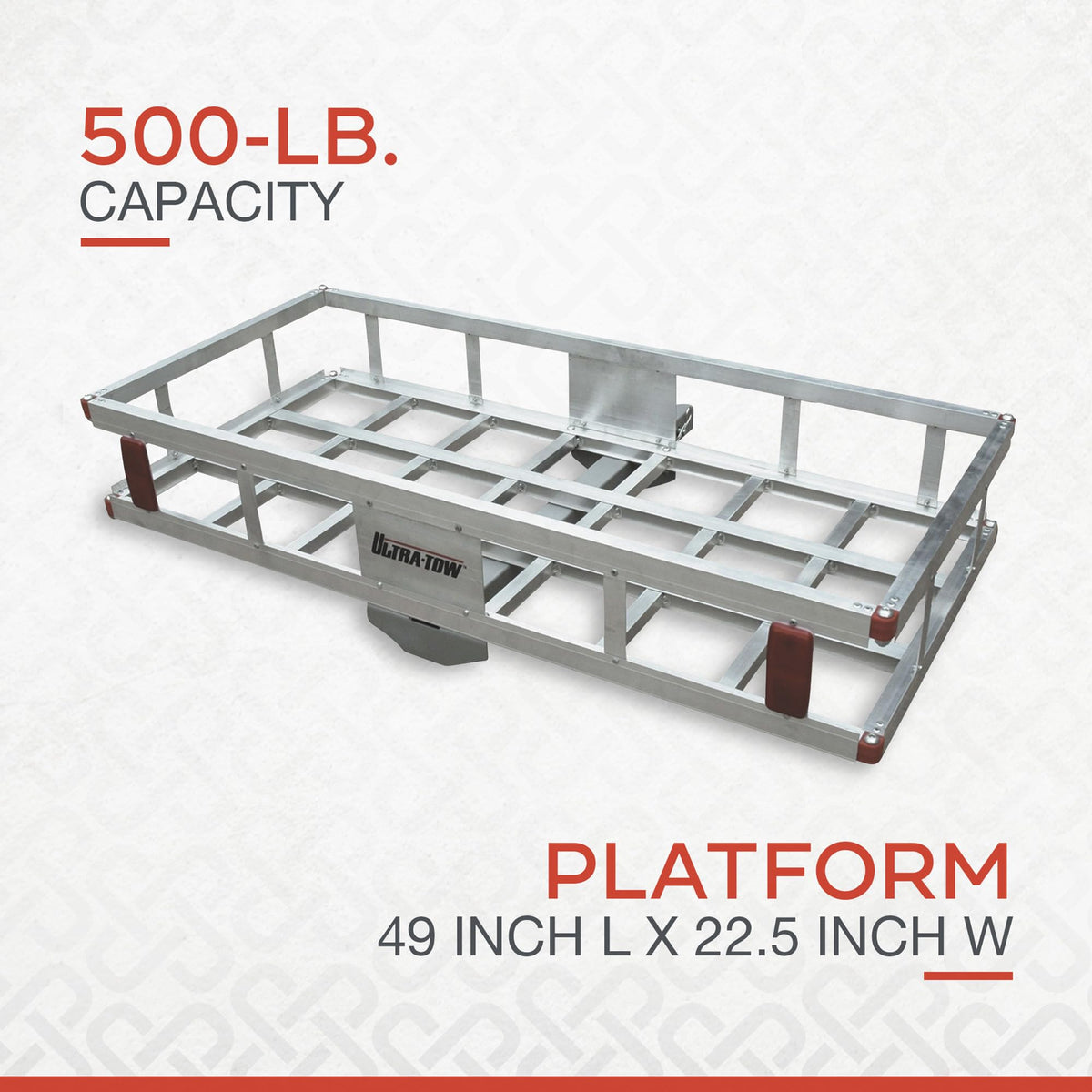Aluminum Hitch Cargo Carrier 500-Lb Capacity Silver O906