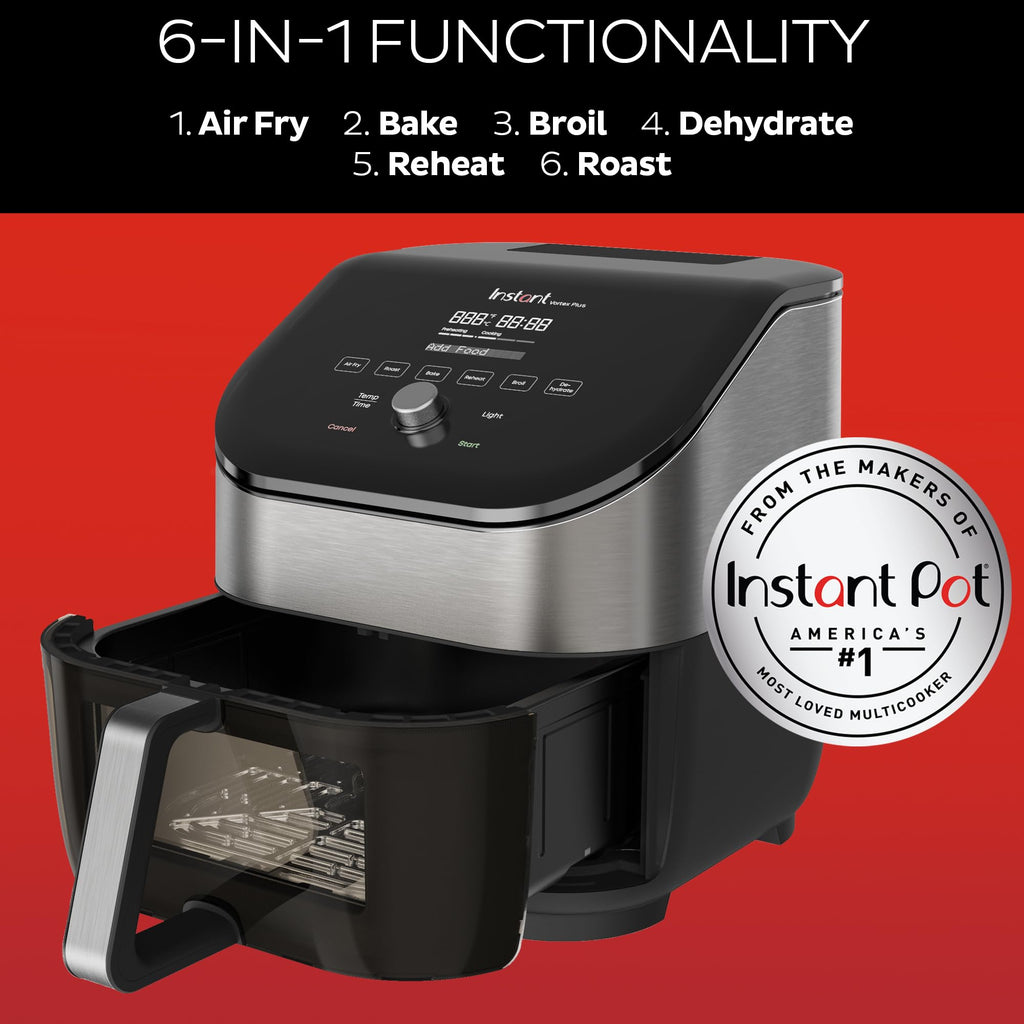 6 Qt 6-in-1 Air Fryer, Black O20459