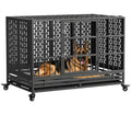 48 Inch Heavy Duty Metal Dog Crate with Wheels H44347
