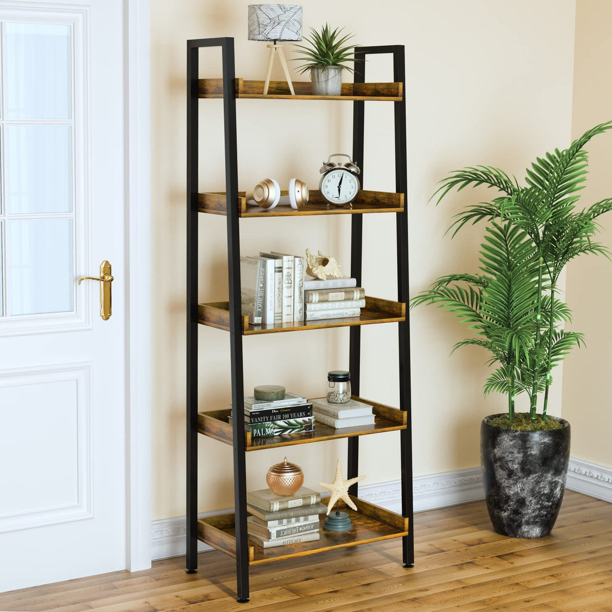 5-Tier 67 Inch Tall Ladder Shelf T556638