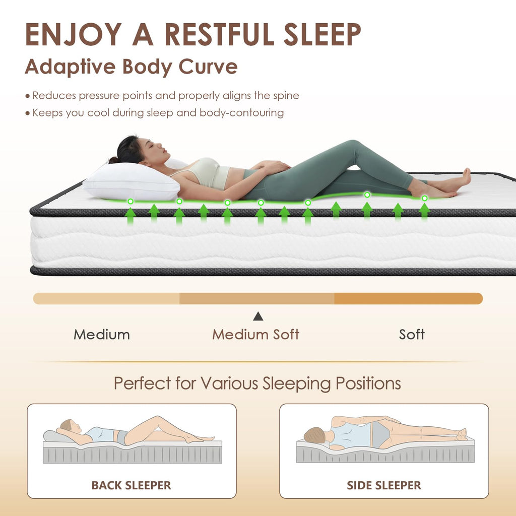 6 Inch Twin Medium Firm Hybrid Mattress Q251793